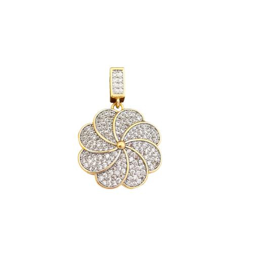Цирконий Micro Pave латунь подвеска, Латунь, Плоская круглая форма, Другое покрытие, DIY & разные стили для выбора & инкрустированное микро кубического циркония, pendant size 20-22mm, продается PC