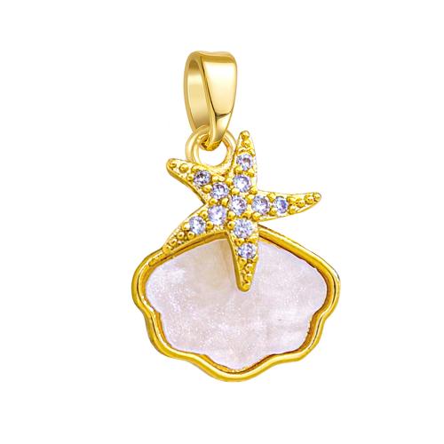 Colgantes de Nácar Blanco Natural, metal, con Nácar Blanca, chapado, Bricolaje & diferentes estilos para la opción & micro arcilla de zirconia cúbica, pendant size 13-25mm, Vendido por UD
