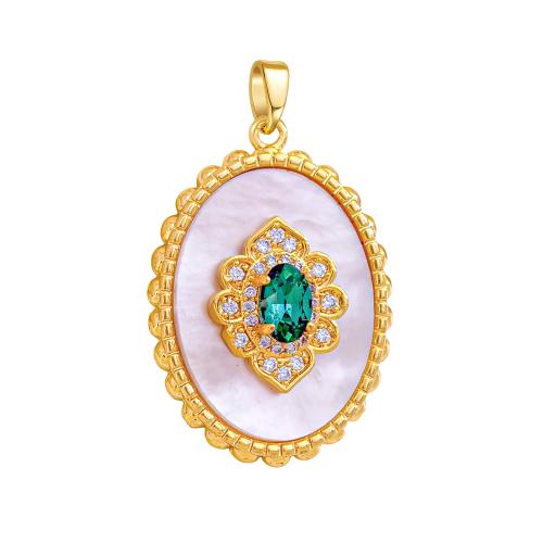 Colgantes de Nácar Blanco Natural, metal, con Nácar Blanca, chapado, Bricolaje & diferentes estilos para la opción & micro arcilla de zirconia cúbica, pendant size 15-20mm, Vendido por UD