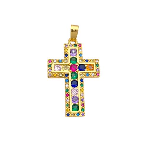 Cúbicos Circonia Colgante Latón Micro pavimenta, metal, Cruces, chapado, Bricolaje & diferentes estilos para la opción & micro arcilla de zirconia cúbica, pendant size 17-22mm, Vendido por UD