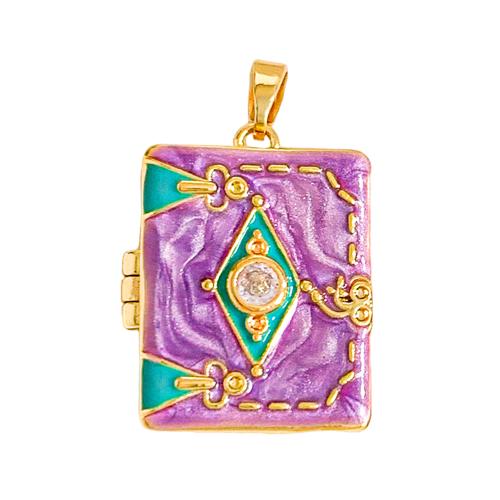 Cubic Zirconia Micro Pave Brass Pendants, gold color plated, DIY & different styles for choice & micro pave cubic zirconia & enamel, Sold By PC