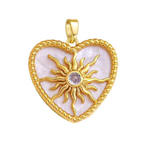 Befestigter Zirkonia Messing Anhänger, plattiert, DIY & verschiedene Stile für Wahl & Micro pave Zirkonia & Emaille, pendant size 19-21mm, verkauft von PC