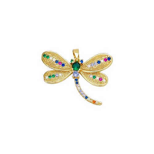Cúbicos Circonia Colgante Latón Micro pavimenta, metal, Libélula, chapado, Bricolaje & diferentes estilos para la opción & micro arcilla de zirconia cúbica, pendent size 17-30mm, Vendido por UD