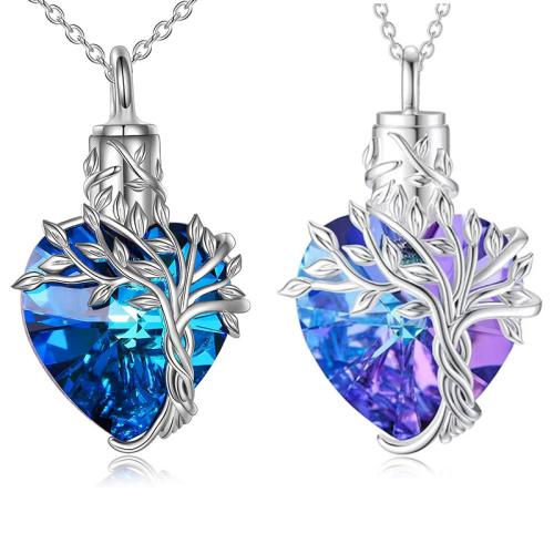 Acier inoxydable 304 Pendentif cercueil cinéraires, avec cristal, coeur, DIY, plus de couleurs à choisir, 15.50x26.20mm, Vendu par PC