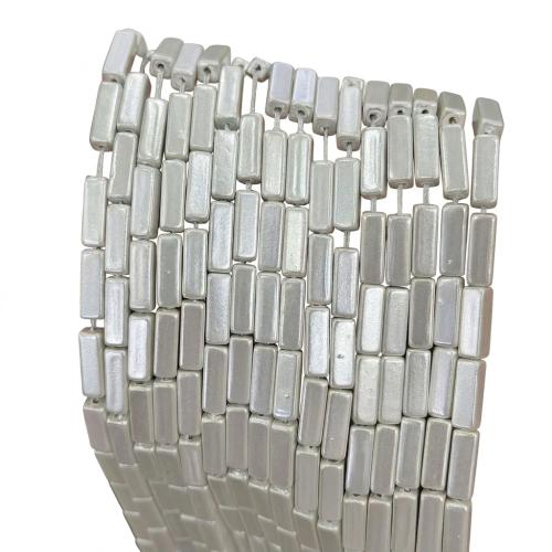 South Sea Shell Beads, Shell Pearl, Rectangle, DIY, matte silver, 4x13mm, Length:Approx 38 cm, Sold By PC