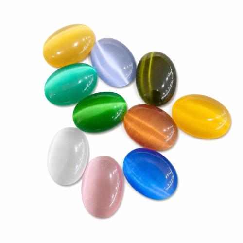 Katzen-Auge-Cabochons, Katzenauge, flachoval, DIY, keine, 18x25mm, verkauft von PC