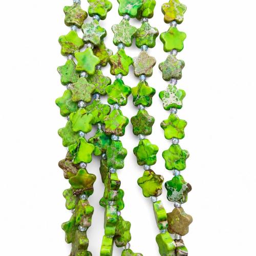 Edelstein Schmuckperlen, Impression Jaspis, Stern, DIY, keine, 10.50mm, ca. 18PCs/Strang, verkauft von Strang