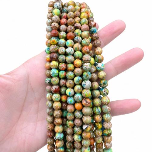 Perles bijoux en pierres gemmes, Jaspe d'impression, Rond, DIY & normes différentes pour le choix, plus de couleurs à choisir, Vendu par Environ 38 cm brin