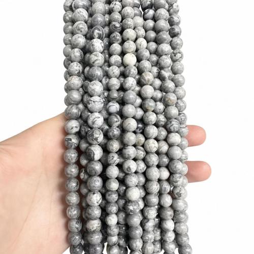 Edelstein Schmuckperlen, Karte-Stein, rund, DIY & verschiedene Größen vorhanden, verkauft per ca. 38 cm Strang