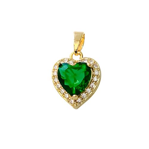 Cúbicos Circonia Colgante Latón Micro pavimenta, metal, Corazón, chapado, Bricolaje & micro arcilla de zirconia cúbica, más colores para la opción, 15x11x7mm, Vendido por UD