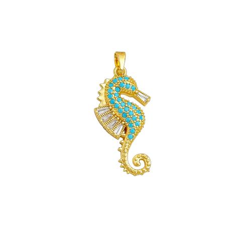 Befestigter Zirkonia Messing Anhänger, plattiert, Ozean -Design & DIY & verschiedene Stile für Wahl & Micro pave Zirkonia, pendent size 12-26mm, verkauft von PC