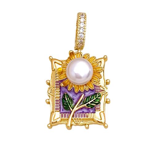 Befestigter Zirkonia Messing Anhänger, mit Kunststoff Perlen, plattiert, DIY & verschiedene Stile für Wahl & Micro pave Zirkonia & Emaille, pendent size 18-25mm, verkauft von PC