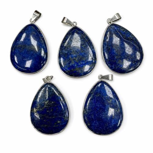 Pendentifs Lapis Lazuli, larme, DIY, 45x31mm, Trou:Environ 3x2mm, 10PC/lot, Vendu par lot