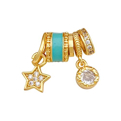 Cubic Zirconia Micro Pave Brass Pendants, plated, DIY & different styles for choice & micro pave cubic zirconia, Sold By PC