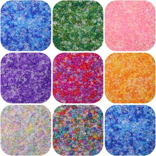 Transparent Glass Seed Beads, stoving varnish, DIY & different size for choice, more colors for choice, Sold By Bag