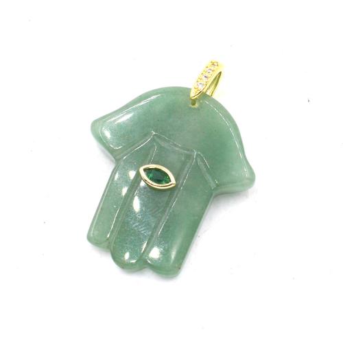 Gemstone Jewelry Pendants, Hamsa, polished, DIY & different materials for choice & with rhinestone, Sold By PC