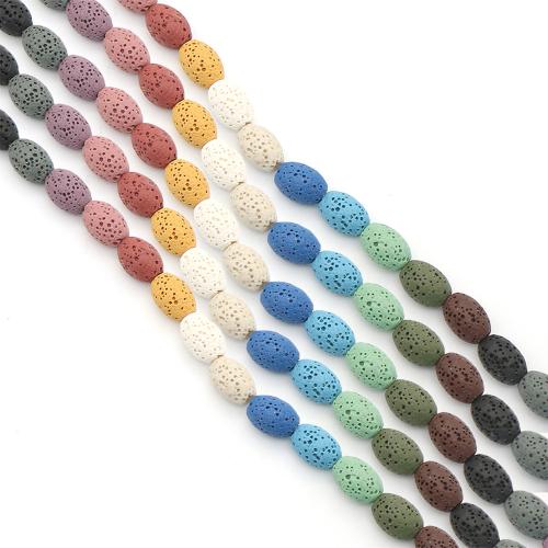 Natural Lava Beads, Oval, dyed & DIY, more colors for choice, 9x12mm, Sold Per Approx 38 cm Strand