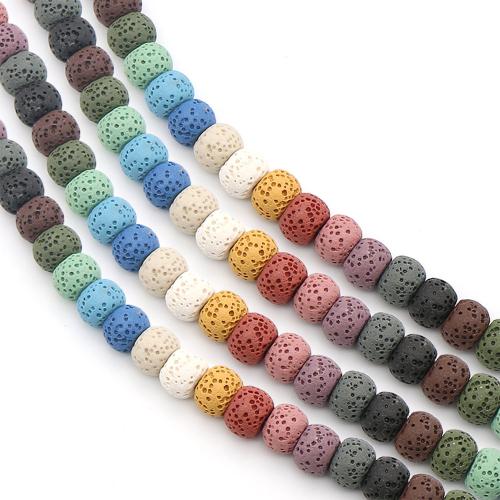 Natural Lava Beads, Abacus, dyed & DIY, more colors for choice, 7x10mm, Sold Per Approx 38 cm Strand