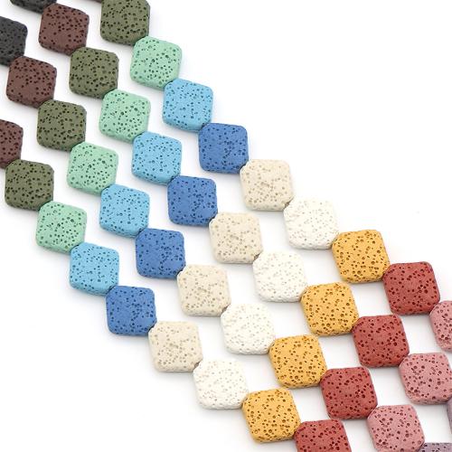 Natural Lava Beads, Rhombus, dyed & DIY, more colors for choice, 14x6mm, Sold Per Approx 38 cm Strand