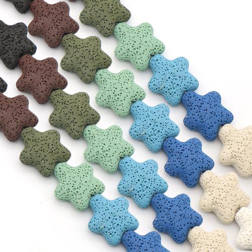Natural Lava Beads, Star, dyed & DIY, more colors for choice, 20x21x8mm, Sold Per Approx 38 cm Strand