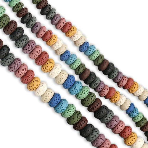 Natural Lava Beads, Abacus, dyed & DIY & different size for choice, more colors for choice, Sold Per Approx 38 cm Strand