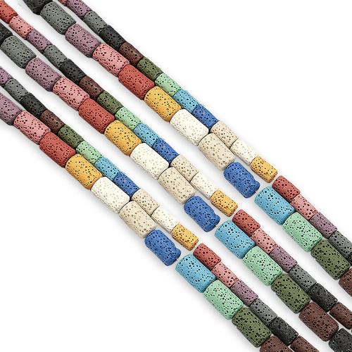 Natural Lava Beads, Column, dyed & DIY & different size for choice, more colors for choice, Sold Per Approx 38 cm Strand