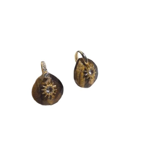 Gemstone Jewelry Pendants, with Tibetan Style, Teardrop, DIY & different materials for choice & faceted & with rhinestone, 16x16mm, Sold By PC
