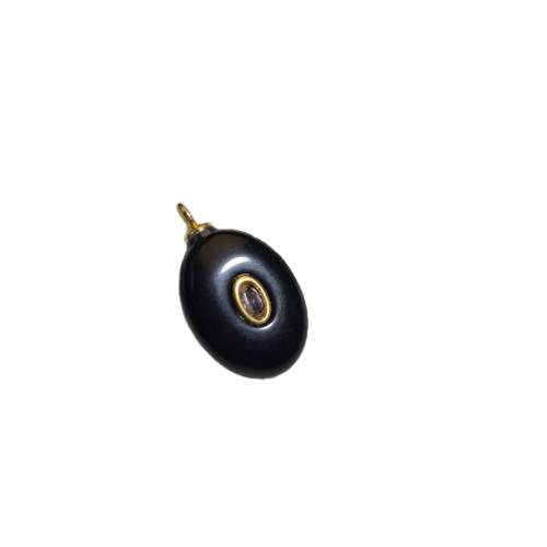 Gemstone Jewelry Pendants, with Brass, Flat Oval, DIY & different materials for choice & micro pave cubic zirconia, 14x19mm, Sold By PC