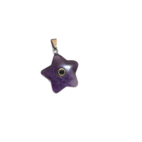 Gemstone Jewelry Pendants, with 304 Stainless Steel, Star, DIY & different materials for choice & micro pave cubic zirconia, 20x26mm, Sold By PC