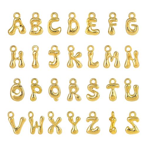 Tibetan Style Alphabet and Number Pendants, Alphabet Letter, gold color plated, DIY & different styles for choice, 10x13mm, Sold By PC