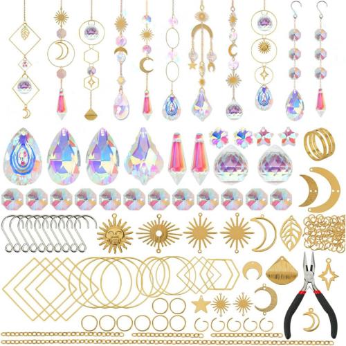 DIY Jewelry Supplies, Glass, with Tibetan Style, different styles for choice, Sold By Set
