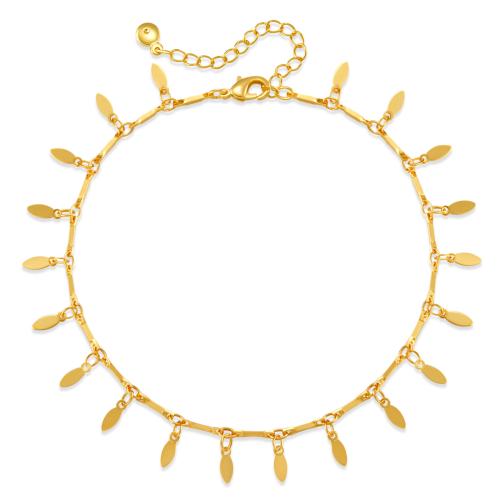 Brass Anklet, with Plastic Pearl, real gold plated, different styles for choice & for woman, Length:Approx 21-23 cm, Sold By PC