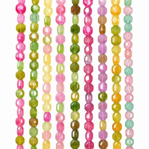 Crackle Glass Beads, Geometrical Pattern, DIY, more colors for choice, 8mm, Length:Approx 38 cm, 10Strands/Lot, Sold By Lot