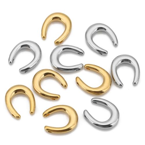 Stainless Steel Pendants, 304 Stainless Steel, Letter U, plated, DIY, more colors for choice, 14x16mm, Sold By PC