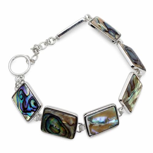 Shell Bracelet, with Tibetan Style, Rectangle, plated, fashion jewelry & Unisex, more colors for choice, Length:Approx 21 cm, Sold By PC