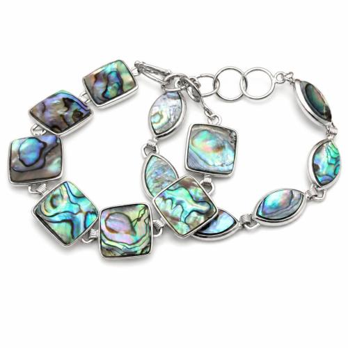 Abalone Shell Bracelet, with Tibetan Style, fashion jewelry & Unisex & different styles for choice, Length:Approx 21 cm, Sold By PC