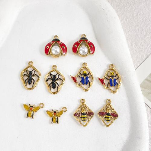Stainless Steel Animal Pendants, plated, DIY & different styles for choice & enamel, more colors for choice, 10PCs/Bag, Sold By Bag