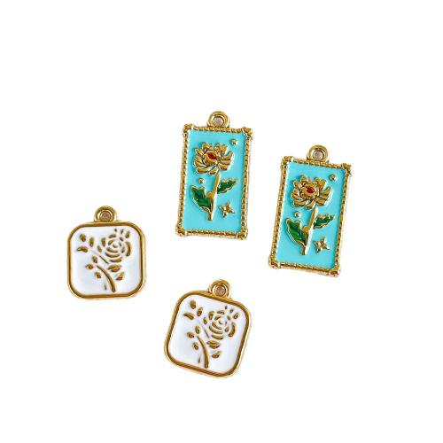 Stainless Steel Flower Pendant, plated, DIY & different styles for choice & enamel, more colors for choice, 10PCs/Bag, Sold By Bag