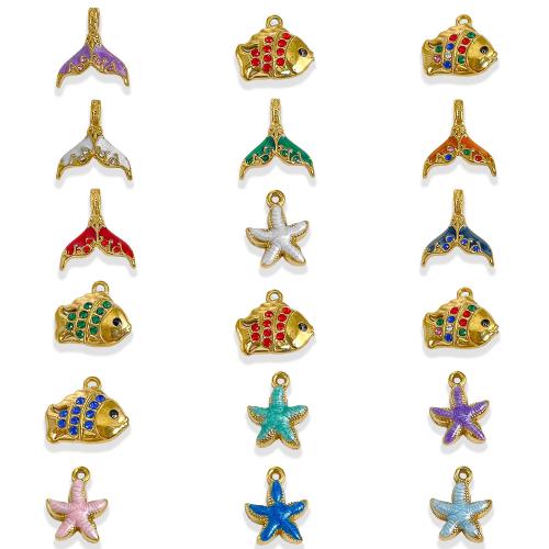 Stainless Steel Pendants, plated, DIY & different styles for choice & enamel & with rhinestone, more colors for choice, 10PCs/Bag, Sold By Bag