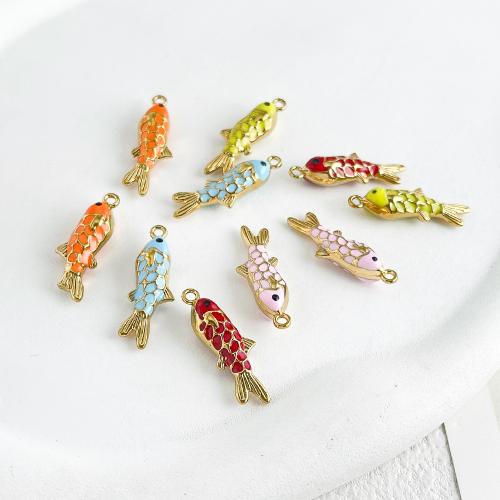 Stainless Steel Animal Pendants, Fish, plated, DIY & enamel, more colors for choice, 9x28mm, 10PCs/Bag, Sold By Bag