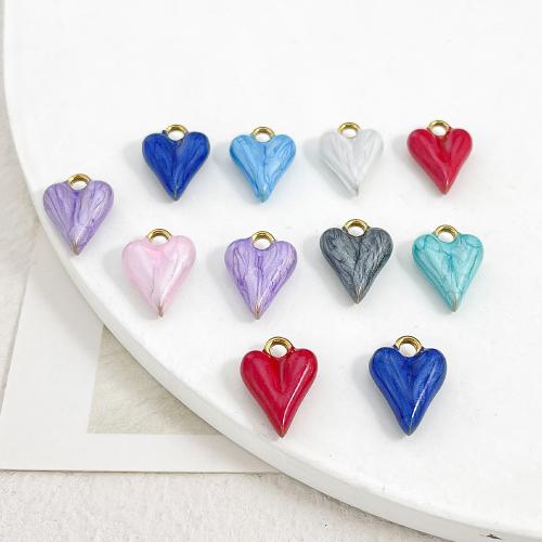 Stainless Steel Heart Pendants, plated, DIY & enamel, more colors for choice, 12x16mm, 10PCs/Bag, Sold By Bag