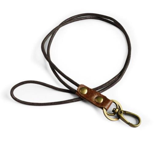 Wax Cord, with Cowhide & Tibetan Style, vintage & Unisex, brown, Length:Approx 49 cm, Sold By PC