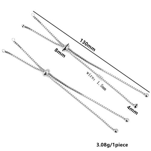 Stainless Steel Bracelet Finding, 304 Stainless Steel, Vacuum Ion Plating, DIY & adjustable & different styles for choice, Length:Approx 13 cm, Sold By PC