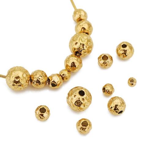 Stainless Steel Spacer Beads, 304 Stainless Steel, Round, Vacuum Ion Plating, DIY & different size for choice & hammered, more colors for choice, Sold By PC