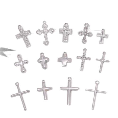 Colgantes Cruz de Acero Inoxidable, acero inoxidable 304, Cruces, Bricolaje & diferentes estilos para la opción, color original, 100PCs/Bolsa, Vendido por Bolsa