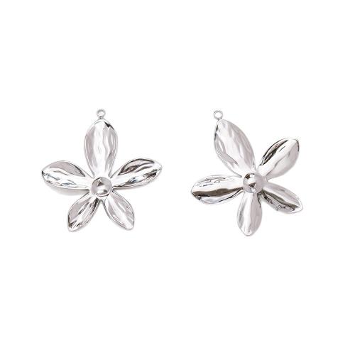 Stainless Steel Flower Pendant, 304 Stainless Steel, plated, DIY, more colors for choice, 35x37mm, 10PCs/Bag, Sold By Bag