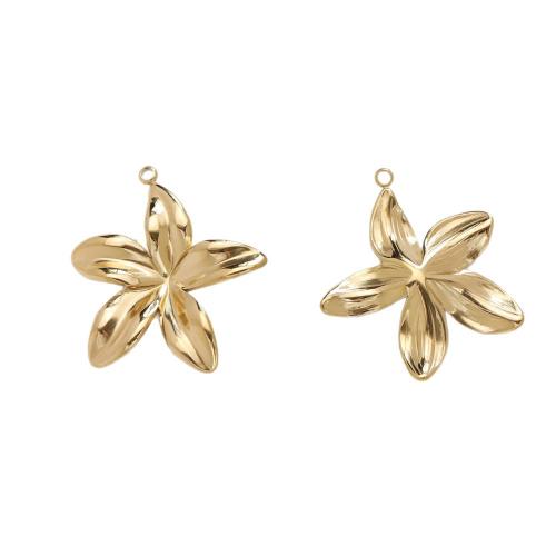 Stainless Steel Flower Pendant, 304 Stainless Steel, plated, DIY, more colors for choice, 30x34mm, 10PCs/Bag, Sold By Bag