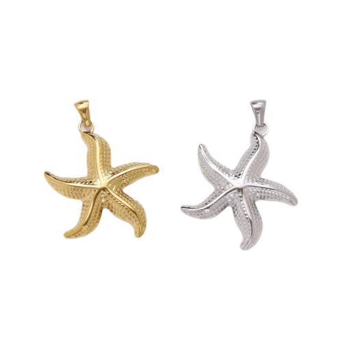 Stainless Steel Animal Pendants, 304 Stainless Steel, Starfish, plated, DIY, more colors for choice, 29x40mm, 10PCs/Bag, Sold By Bag