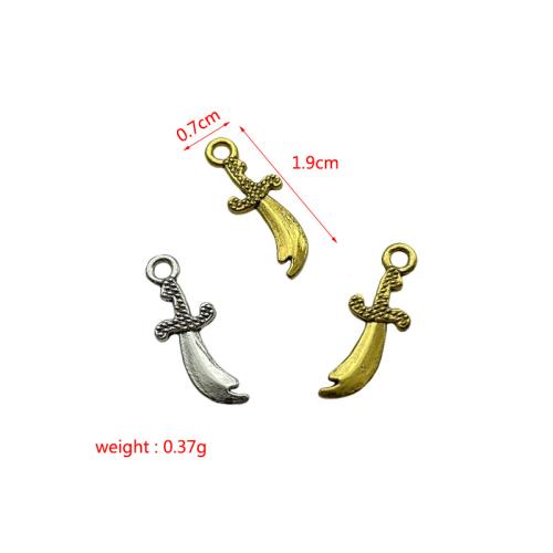 Tibetan Style Pendants, Sword, plated, DIY, more colors for choice, 7x19mm, 500G/Lot, Sold By Lot