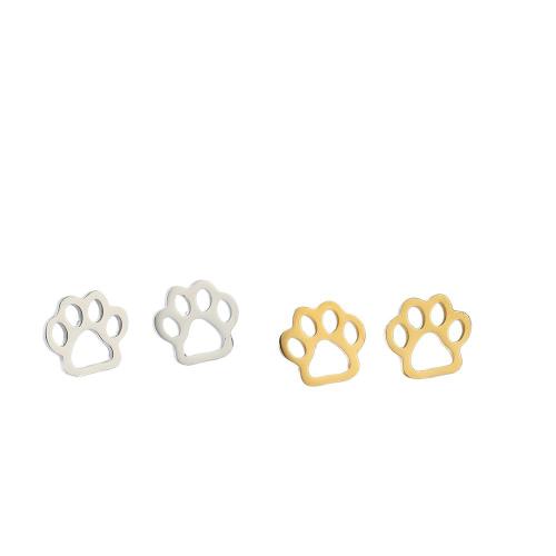 304 Stainless Steel Stud Earring, Claw, plated, fashion jewelry & for woman & hollow, more colors for choice, 11x12mm, 12Pairs/Lot, Sold By Lot